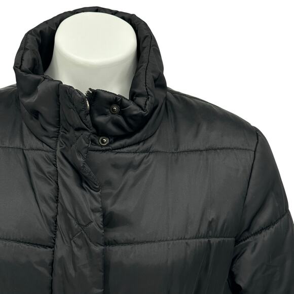 Biancoghiaccio Puffer Jacket Down Short Quilted Womens SZ L Black Minimalist Ski - Picture 5 of 13